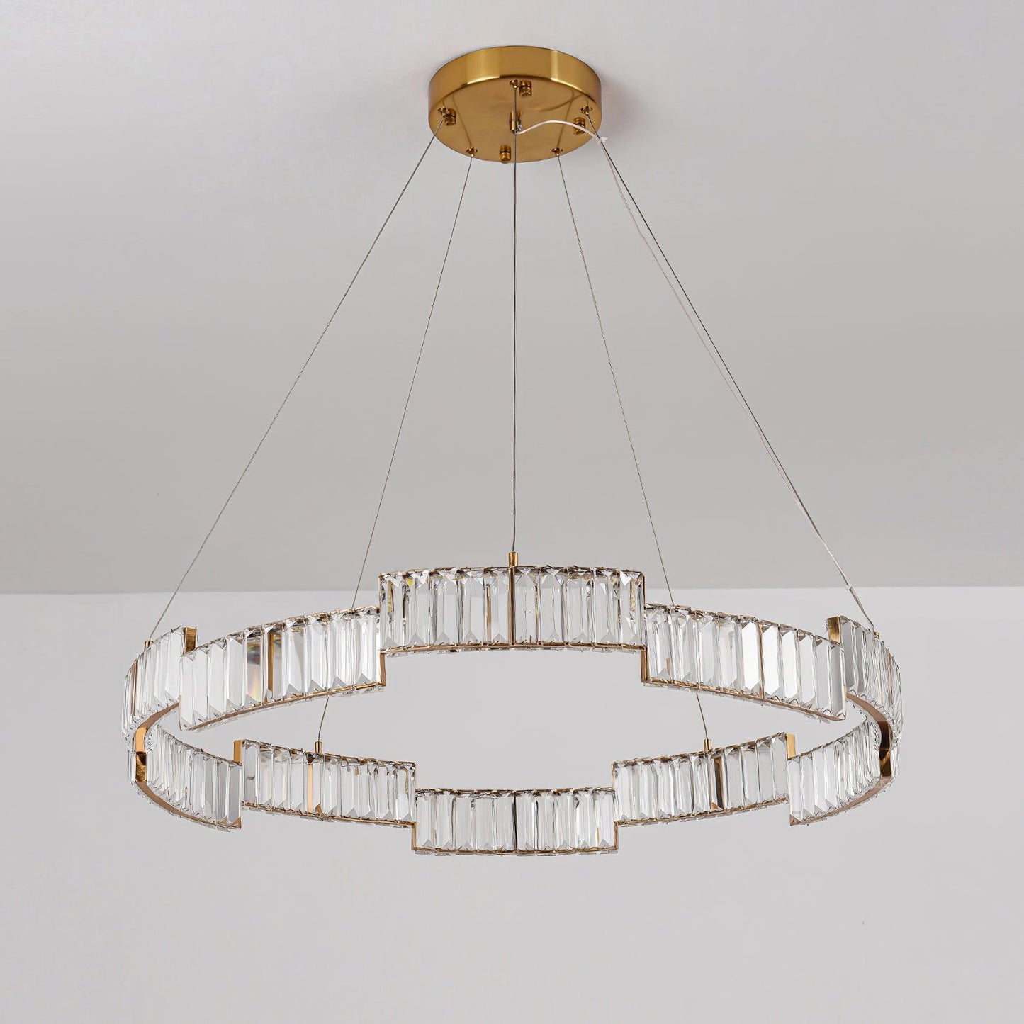 Stella Crystal Chandelier ? 15.7″ x H 3.9″ / Dia 40cm x H 10cm / Copper + Clear / Warm Light Chandelier
