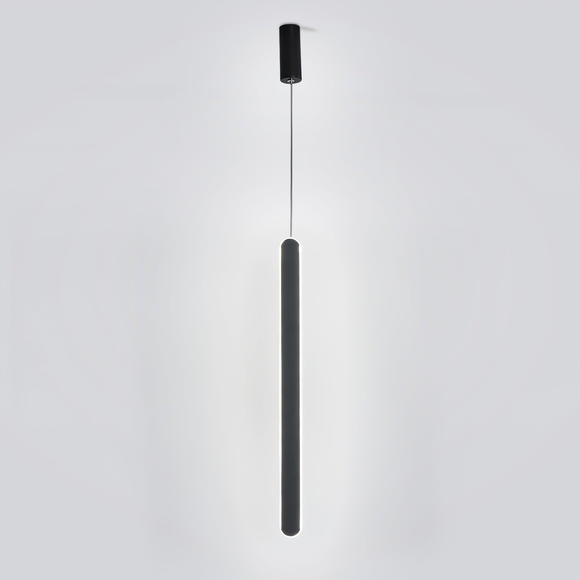 Stix Pendant Light Model A: ? 1.7″ x H 23.6″ / Dia 4.2cm x H 60cm / Black / Warm Light Pendant light