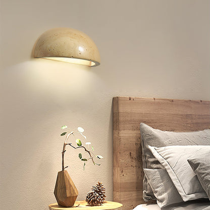 Stone Dusk Wall Light Dia 5.9’’ x H 2.8’’ / Yellow Travertine / Warm Light Wall lamp