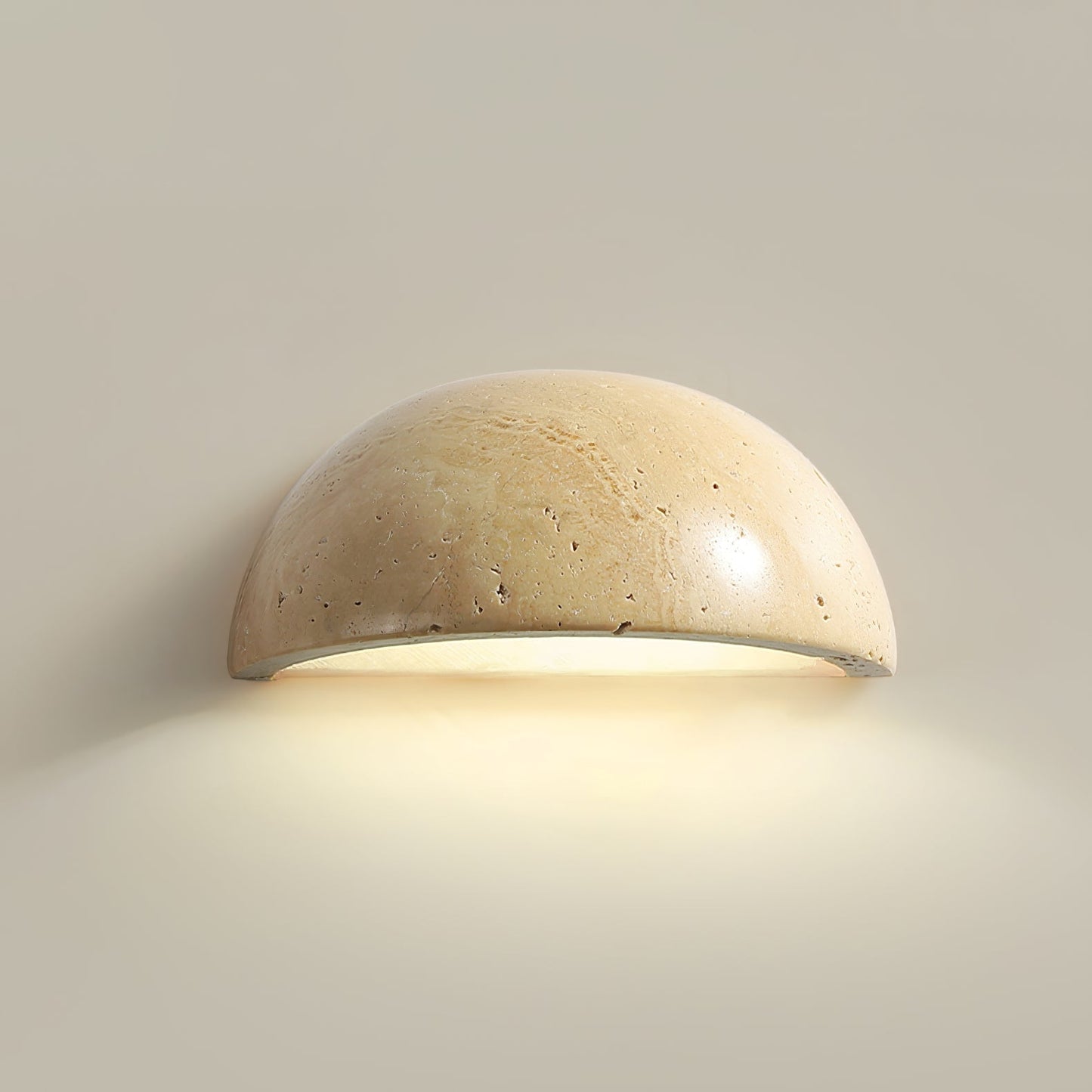 Stone Dusk Wall Light Dia 5.9’’ x H 2.8’’ / Yellow Travertine / Warm Light Wall lamp