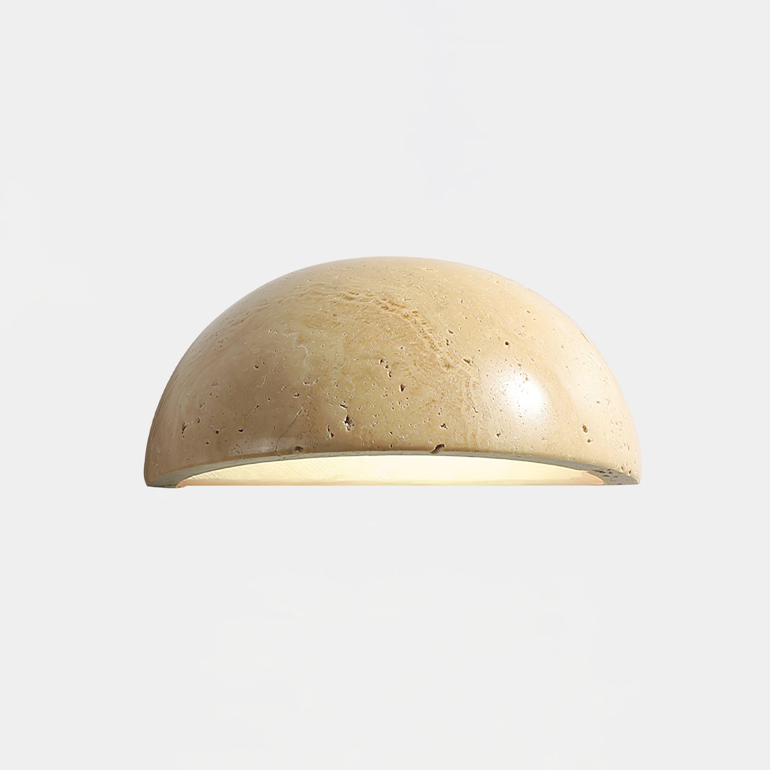Stone Dusk Wall Light Dia 5.9’’ x H 2.8’’ / Yellow Travertine / Warm Light Wall lamp