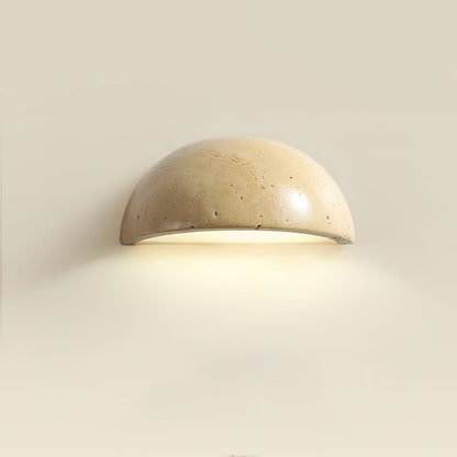 Stone Dusk Wall Light Dia 5.9’’ x H 2.8’’ / Yellow Travertine / Warm Light Wall lamp
