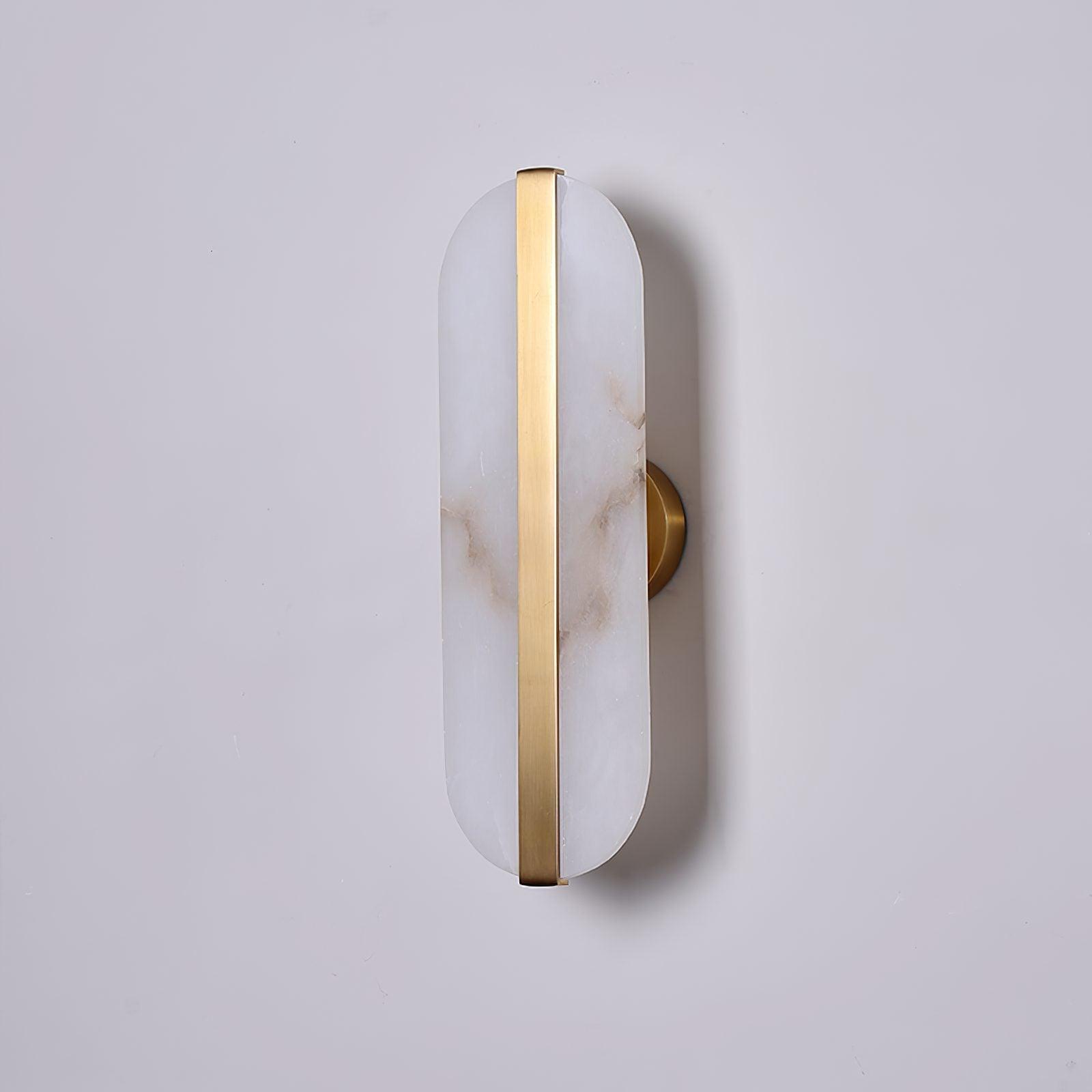 Stone Wall Alabaster LED Sconce Dia 5.1″ x H 15.7″ / Dia 13cm x H 40cm / Brass + White Wall lamp
