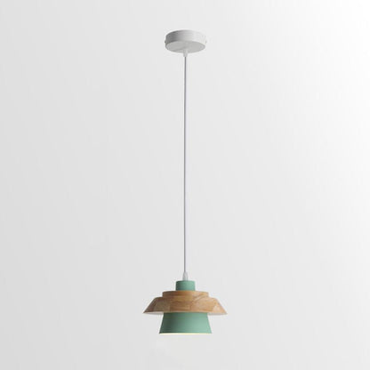 Stone Wood Pendant Lamp Dia 7.5″ x H 5.1″ / Dia 19cm x H 13cm / Green Pendant light