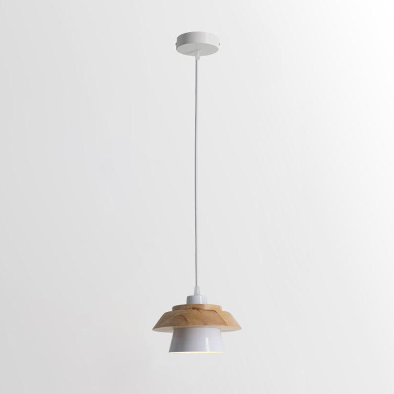 Stone Wood Pendant Lamp Dia 7.5″ x H 5.1″ / Dia 19cm x H 13cm / White Pendant light