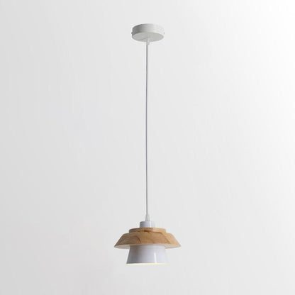 Stone Wood Pendant Lamp Dia 7.5″ x H 5.1″ / Dia 19cm x H 13cm / White Pendant light