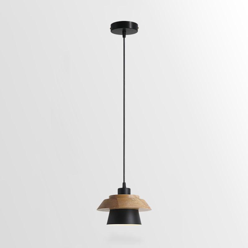Stone Wood Pendant Lamp Dia 7.5″ x H 5.1″ / Dia 19cm x H 13cm / Black Pendant light