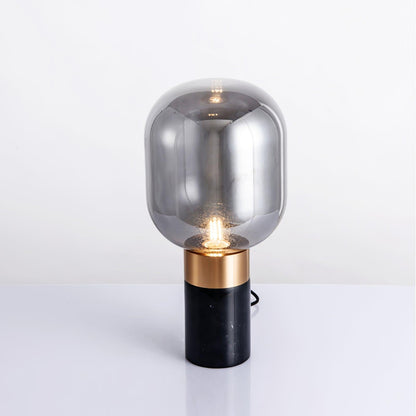 Storm Marble Table Lamp Dia 9″ x H 18.8″/ Dia 23cm x H 48cm / Black Marble & Smoke Gray / US plug Table lamp