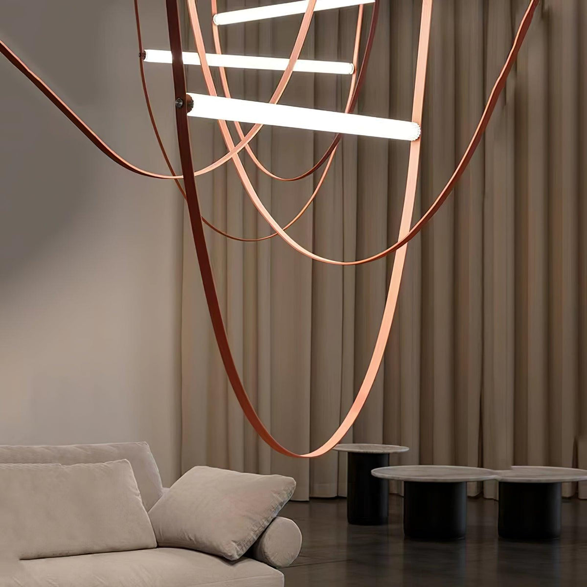 Straight Belt Pendant Lamp Chandelier
