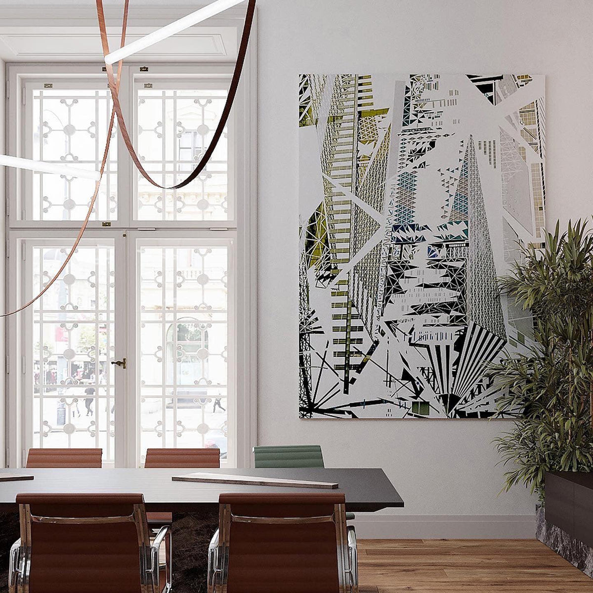 Straight Belt Pendant Lamp Chandelier