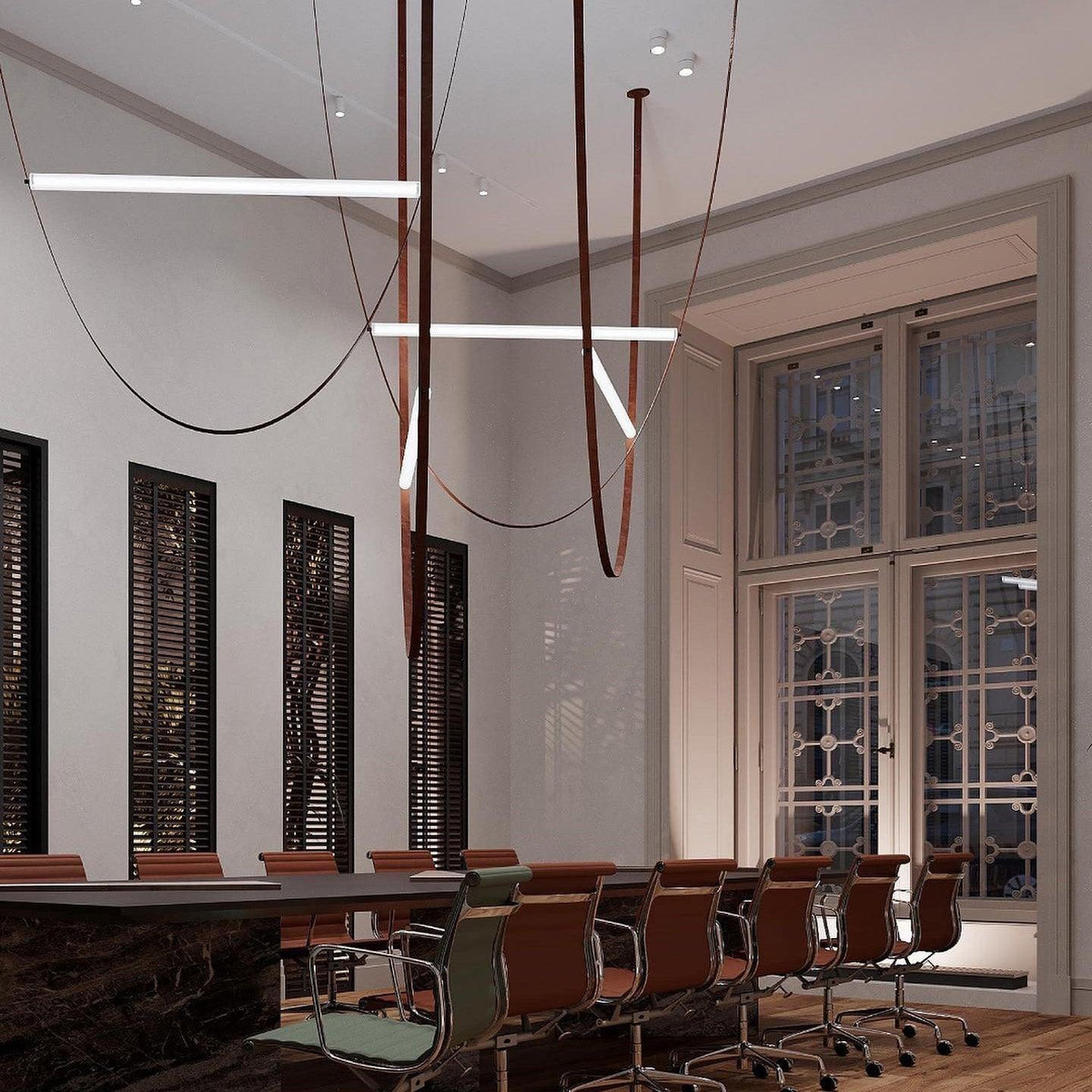 Straight Belt Pendant Lamp Chandelier