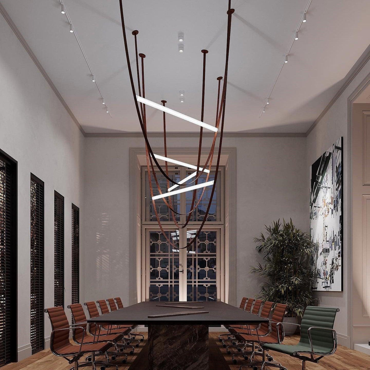 Straight Belt Pendant Lamp Chandelier