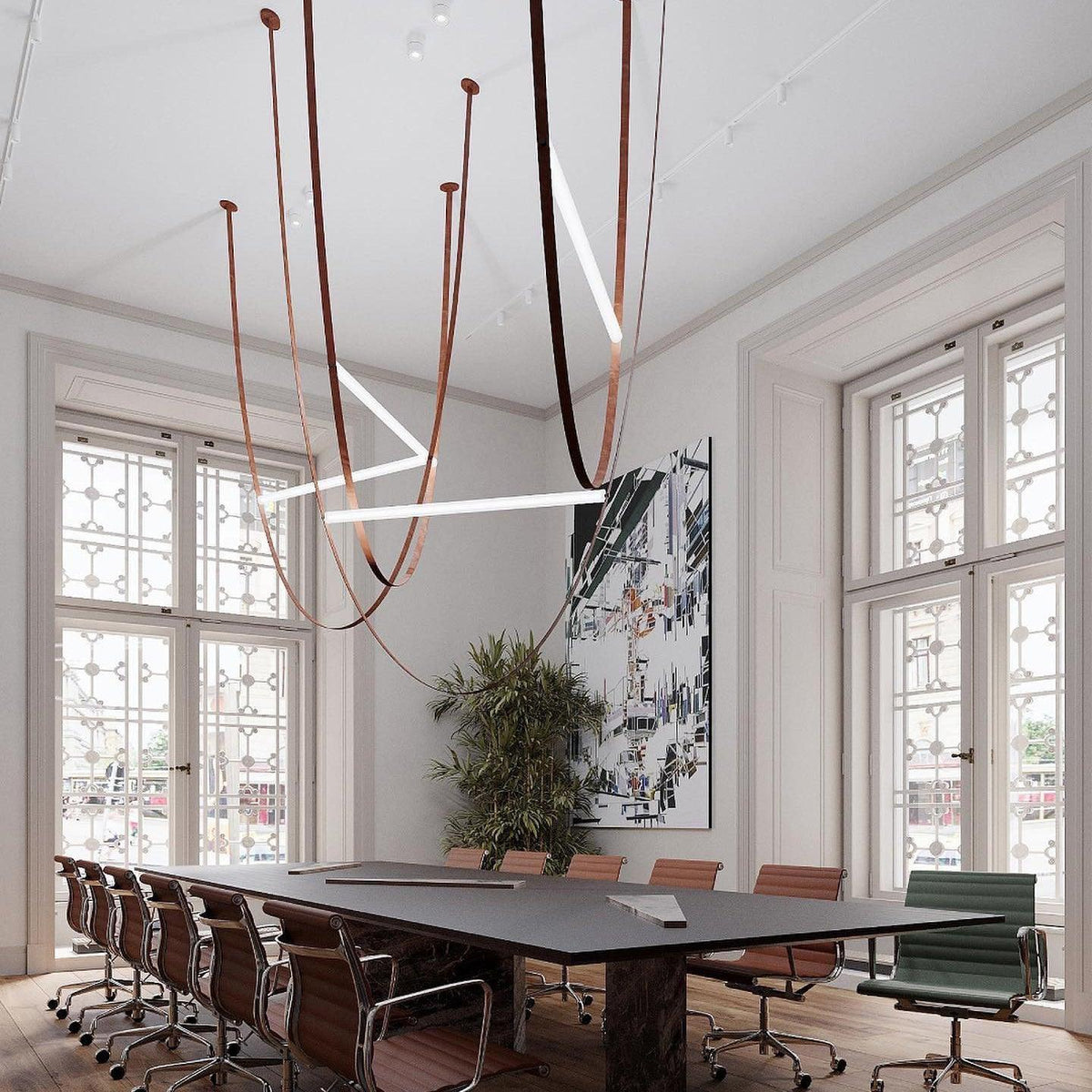 Straight Belt Pendant Lamp Chandelier
