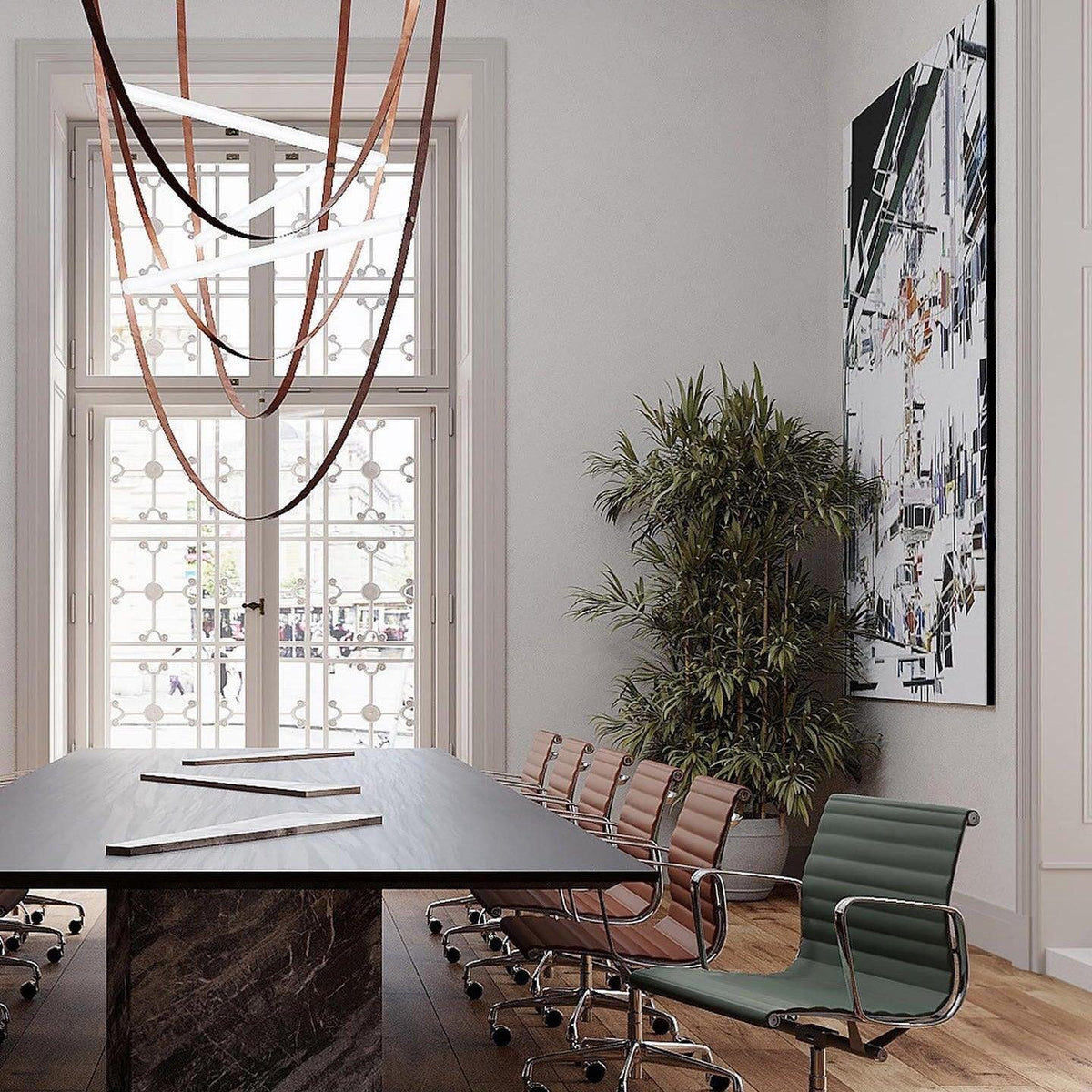 Straight Belt Pendant Lamp Chandelier