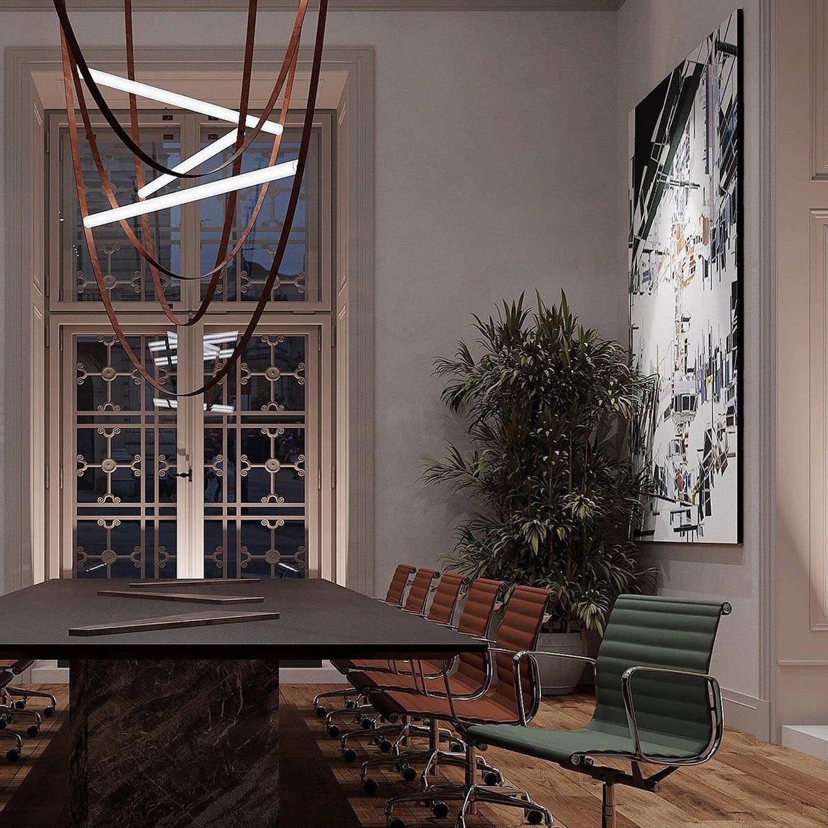 Straight Belt Pendant Lamp Chandelier