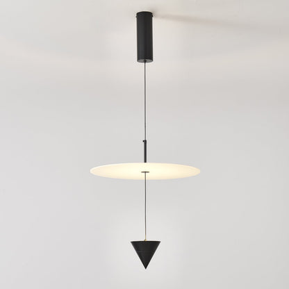 Stralunata Pendant Lamp Dia 15.7″ x H 13″ / White & Black / Warm Light Pendant light