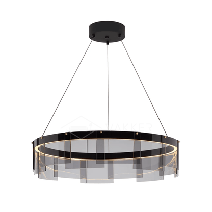 Stratos LED Chandelier Dia 31.5″ x H 7.9″ / Dia 80cm x H 20cm / Black / Warm Light Chandelier
