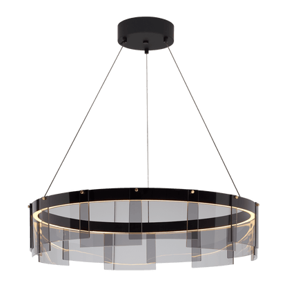 Stratos LED Chandelier Dia 39.4″ x H 7.9″ / Dia 100cm x H 20cm / Black / Warm Light Chandelier
