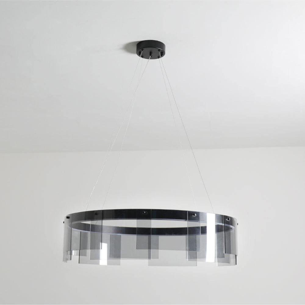 Stratos LED Chandelier Dia 23.6″ x H 7.9″ / Dia 60cm x H 20cm / Black / Warm Light Chandelier