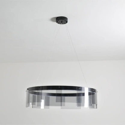 Stratos LED Chandelier Dia 23.6″ x H 7.9″ / Dia 60cm x H 20cm / Black / Warm Light Chandelier