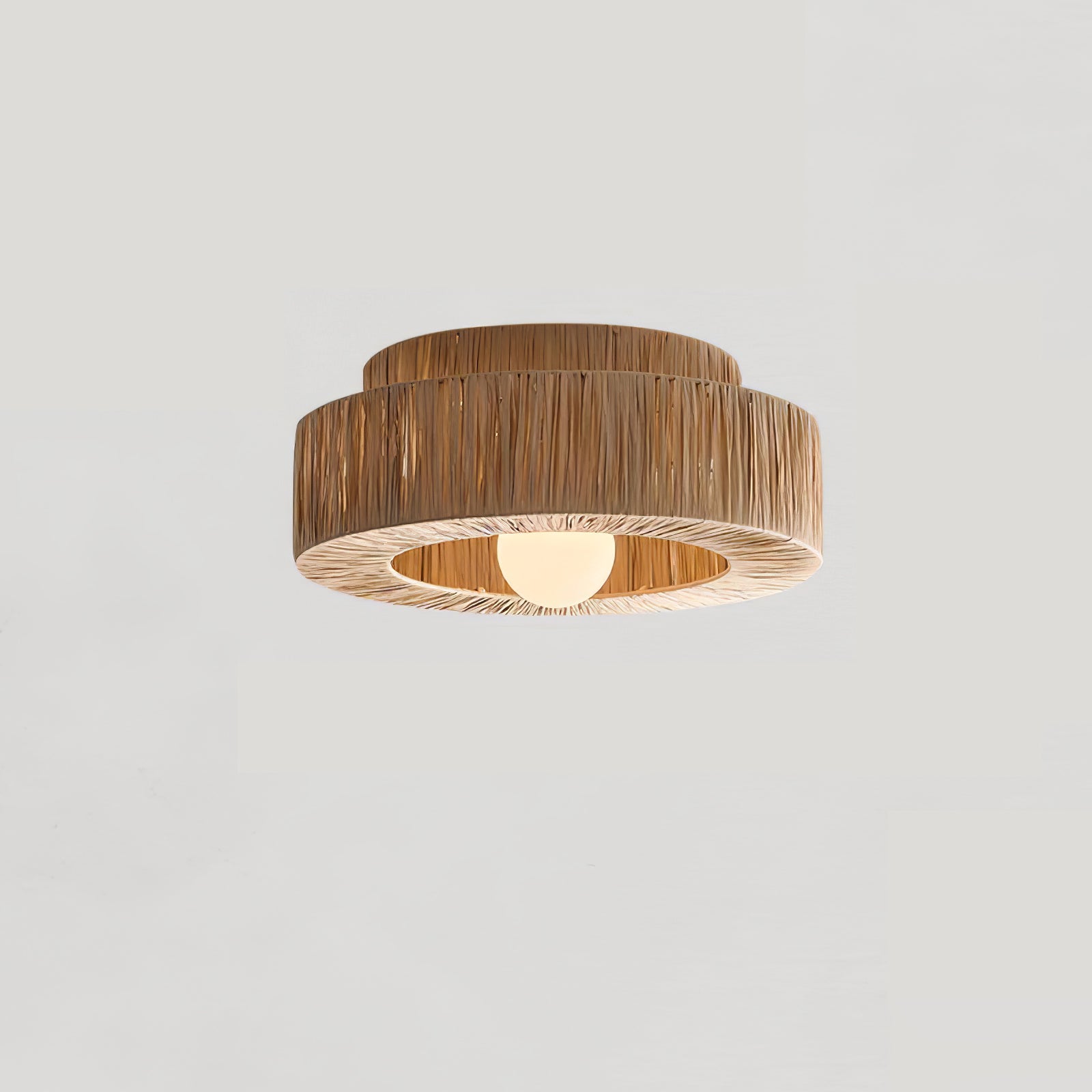 Straw Art Ceiling Lamp ? 13.8″ x H 7.9″ / Dia 35cm x H 20cm / Natural Straw Ceiling lamp
