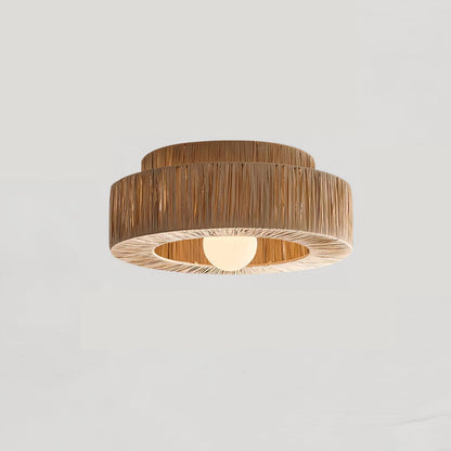 Straw Art Ceiling Lamp ? 17.7″ x H 9.8″ / Dia 45cm x H 25cm / Natural Straw Ceiling lamp