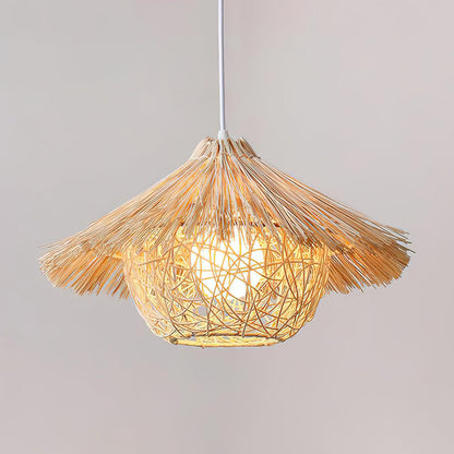 Straw Hat Pendant Light Dia 15.7″ x H 7.9″ / Dia 40cm x H 20cm / Natural rattan Pendant light