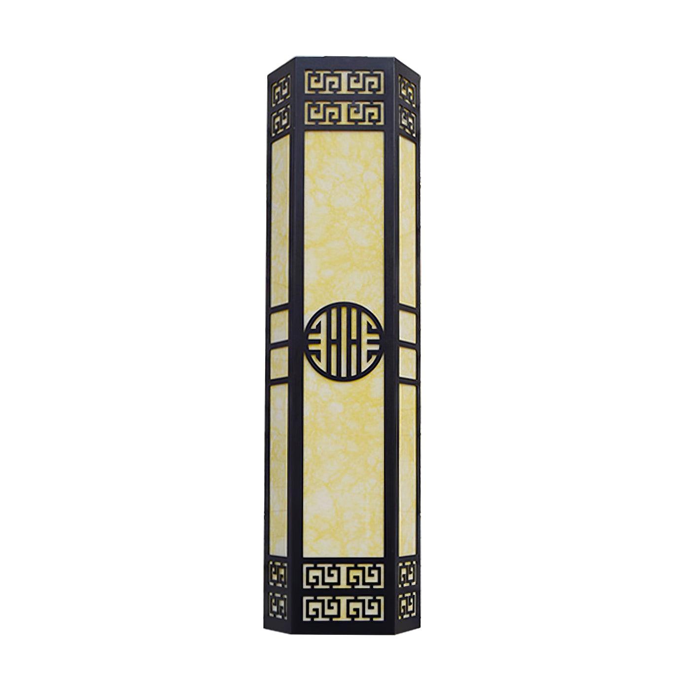 Stripe Outdoor Wall Light L 9.8″ x W 5.9″ x H 31.5″ / L 25cm x W 15cm x H 80cm / Black & Light Yellow / Warm Light Wall