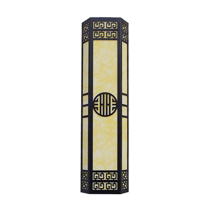 Stripe Outdoor Wall Light L 9.8″ x W 5.9″ x H 31.5″ / L 25cm x W 15cm x H 80cm / Black & Light Yellow / Warm Light Wall
