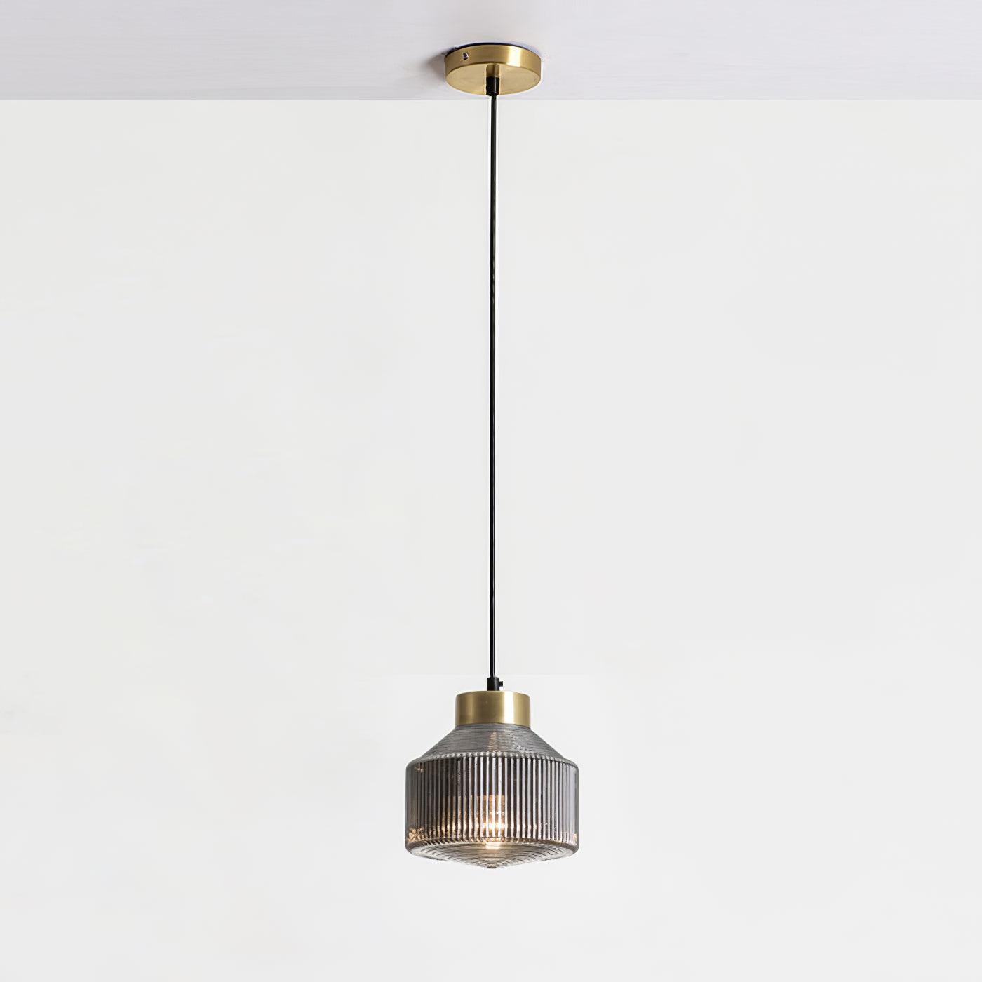 Striped Spinning Top Pendant Light Dia 9.8″ x H 11.8″ / Dia 25cm x H 30cm / Smokey gray Pendant light