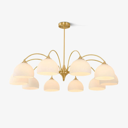Striped Glass Bowl Chandelier Chandelier