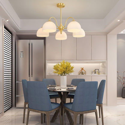 Striped Glass Bowl Chandelier Chandelier