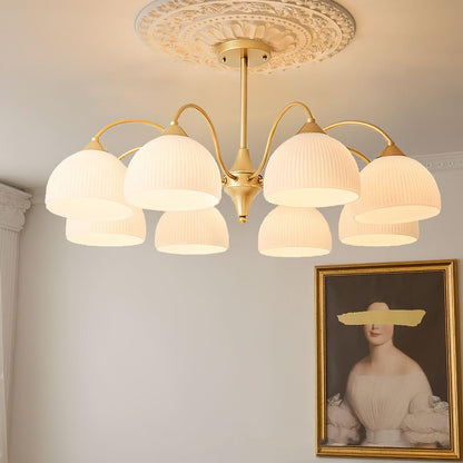 Striped Glass Bowl Chandelier Chandelier
