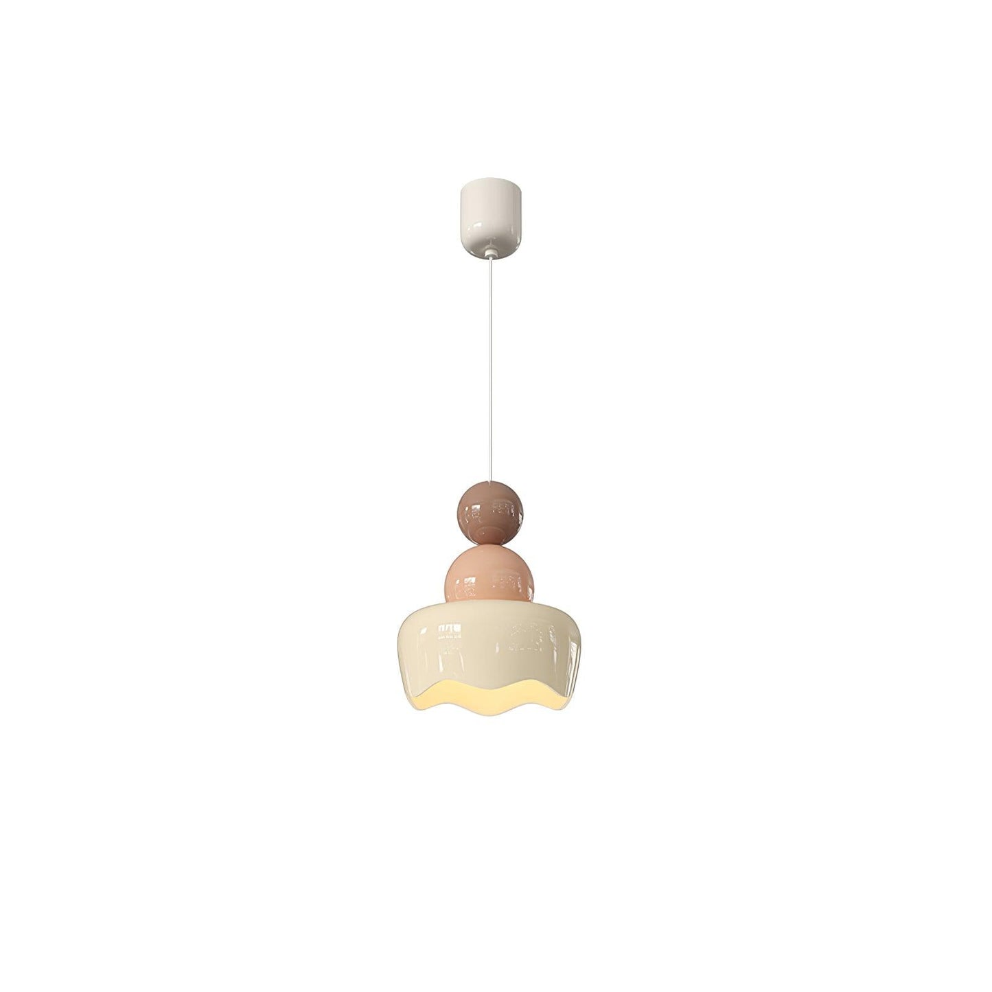 Sunny Rain Doll Pendant Lamp Dia 6.3″ x H 7.1″ / Dia 16cm x H 18cm / Milk Coffee + Coffee + Agate Powder / Warm Light