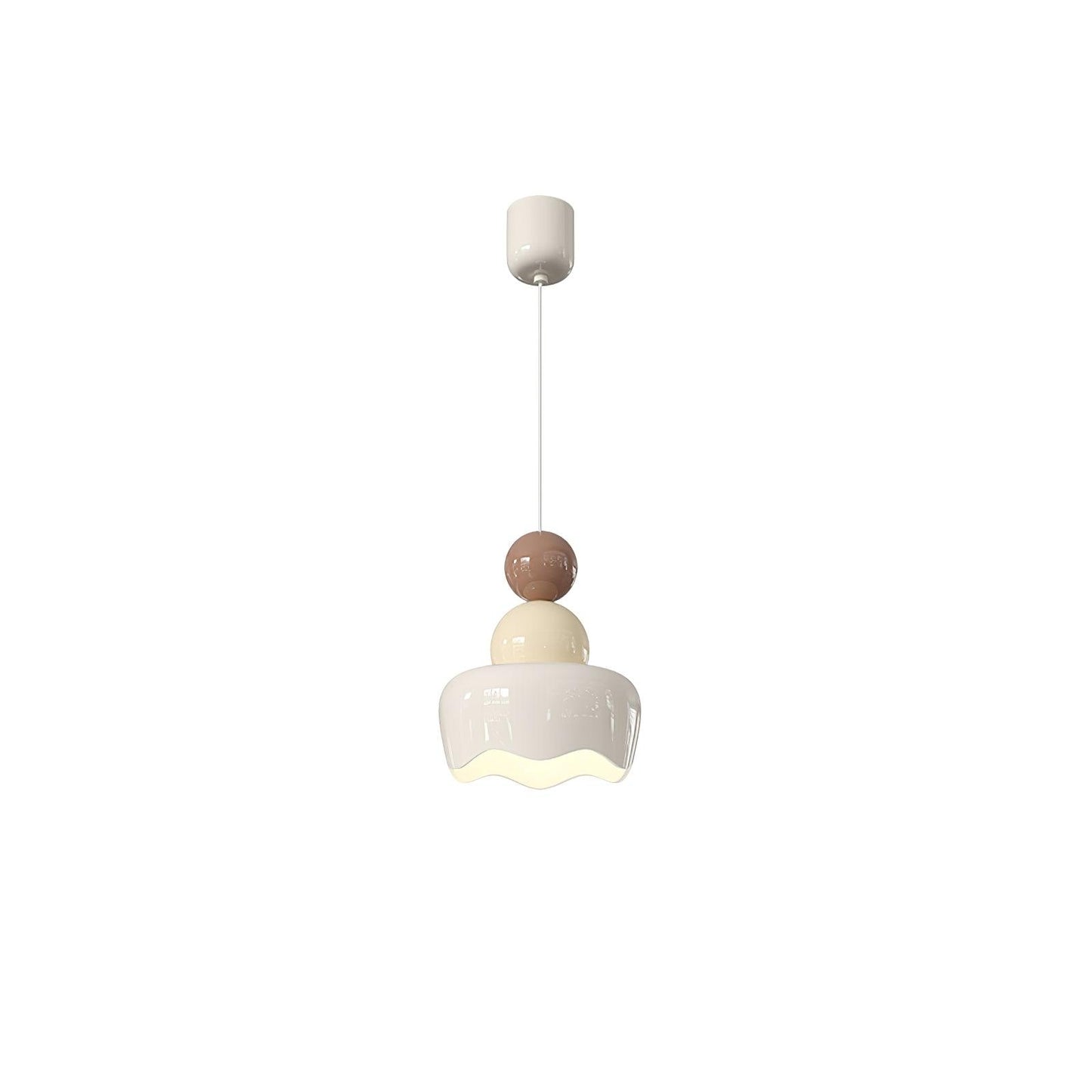 Sunny Rain Doll Pendant Lamp Dia 6.3″ x H 7.1″ / Dia 16cm x H 18cm / Milk White + Coffee + Milk Coffee / Warm Light