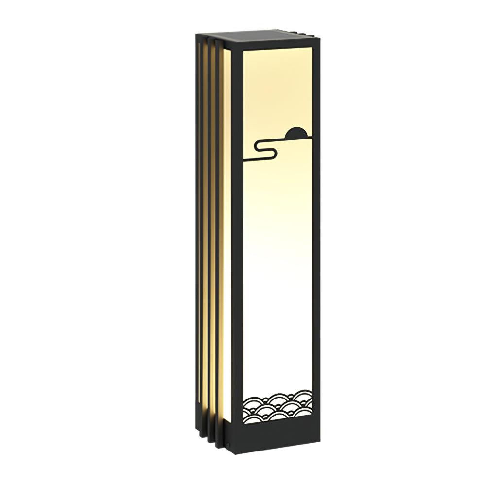 Sunrise Pattern Outdoor Light L 7.9″ x W 7.1″ x H 27.6″ / L 20cm x W 18cm x H 70cm / Model B: Solar-Powered Version