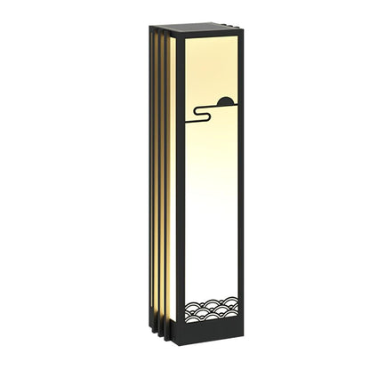 Sunrise Pattern Garden Light L 7.9″ x W 7.1″ x H 27.6″ / L 20cm x W 18cm x H 70cm / Model B: Solar-Powered Version