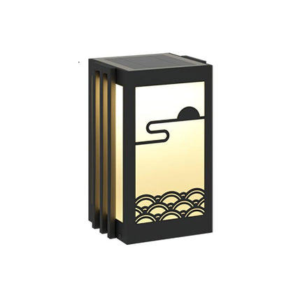 Sunrise Pattern Outdoor Light L 12.6″ x W 11.8″ x H 20.5″ / L 32cm x W 30cm x H 52cm / Model B: Solar-Powered Version