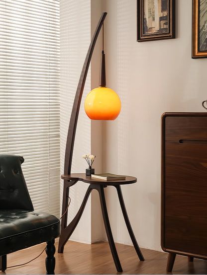Arc Wood Hanging Floor Lamp Floor lamp