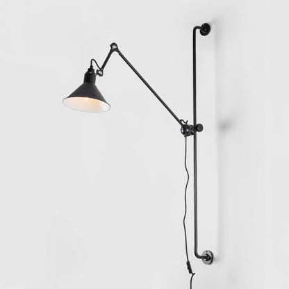 Support Frame Rocker Wall Lamp Dia 8.3″ x H 46.5″ / Dia 21cm x H 118cm / Black & Black / US Plug Wall lamp