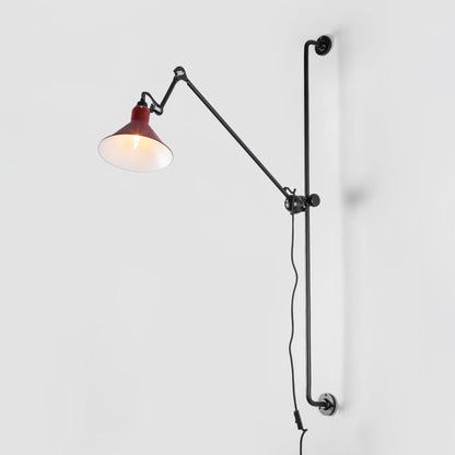 Support Frame Rocker Wall Lamp Dia 8.3″ x H 46.5″ / Dia 21cm x H 118cm / Red & Black / US Plug Wall lamp