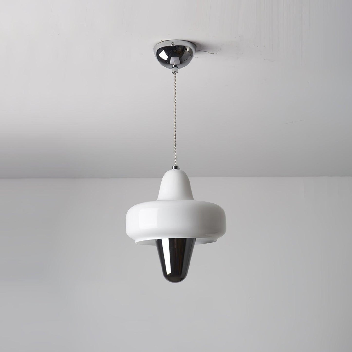 Swan Pendant Lamp Dia 9.1″ x H 9.8″ / Dia 23cm x H 25cm / Chrome & White Pendant light