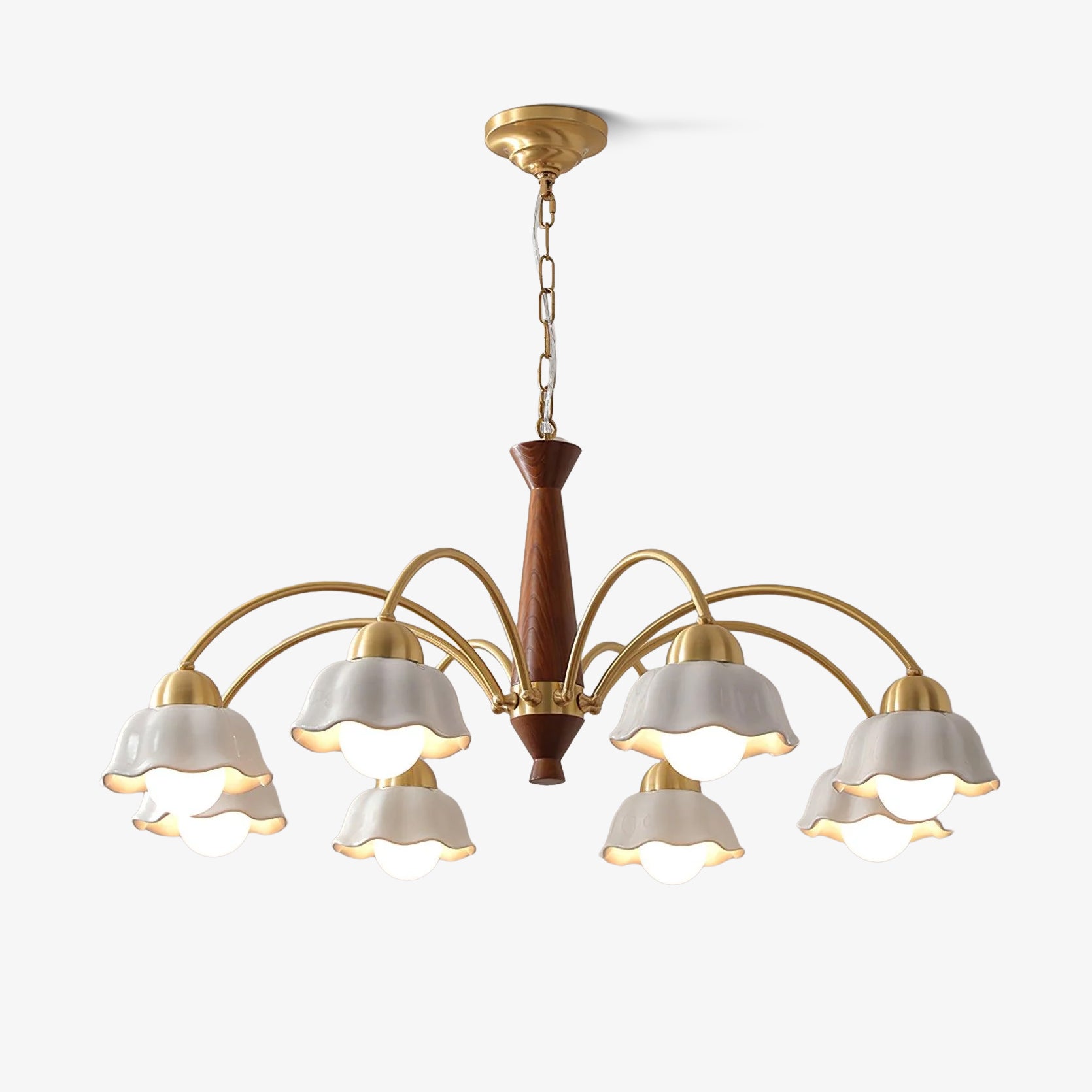 Swedish Modern Brass Chandelier Chandelier