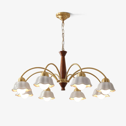Swedish Modern Brass Chandelier Chandelier
