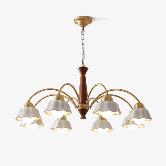 Swedish Modern Brass Chandelier Chandelier