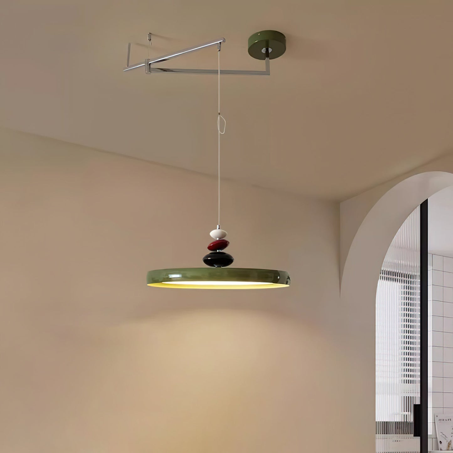 Swing Arm Stone Pendant Light Pendant light