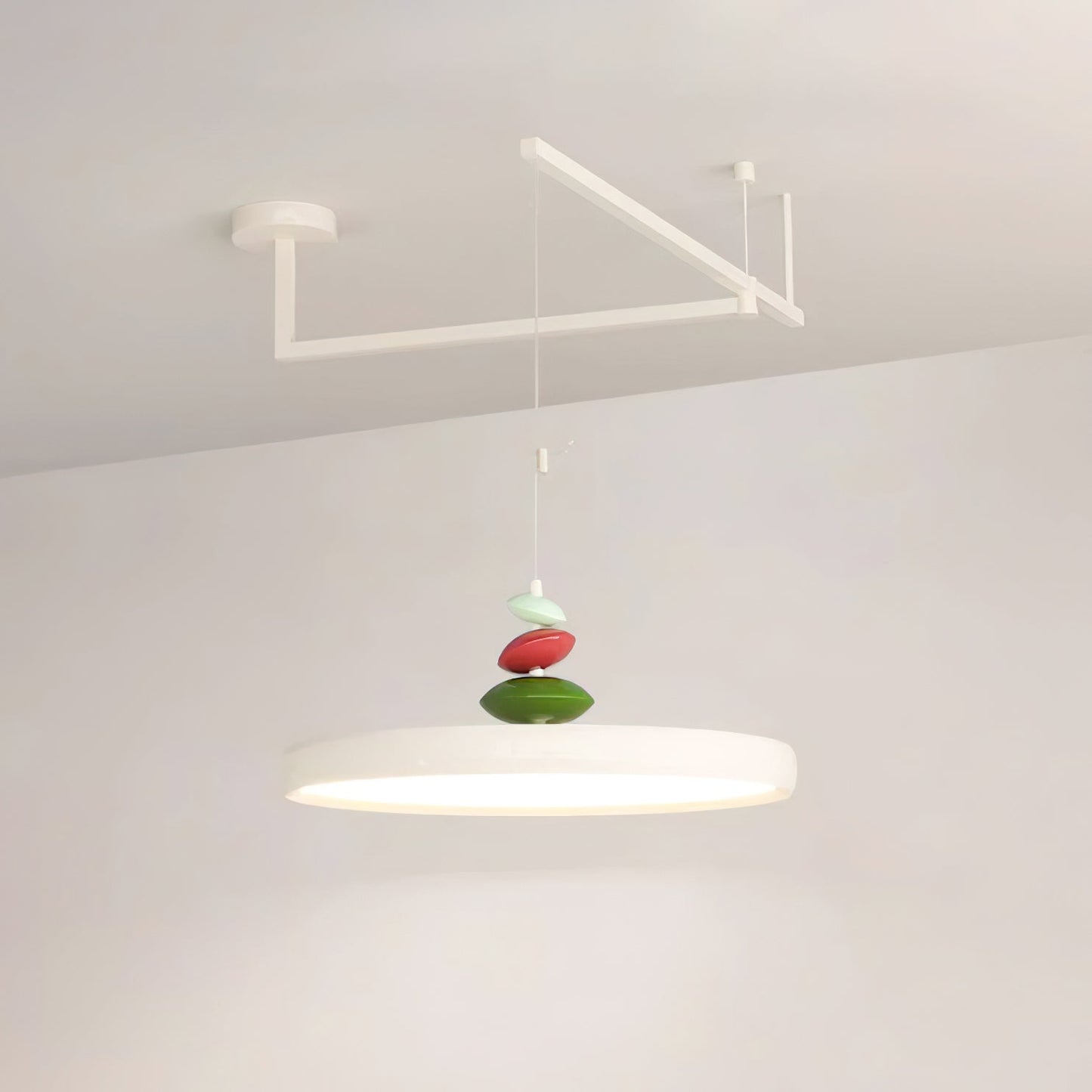Swing Arm Stone Pendant Light ? 11.8″ x H 7.9″″ / Dia 30cm x H 20cm / White / Warm Light Pendant light