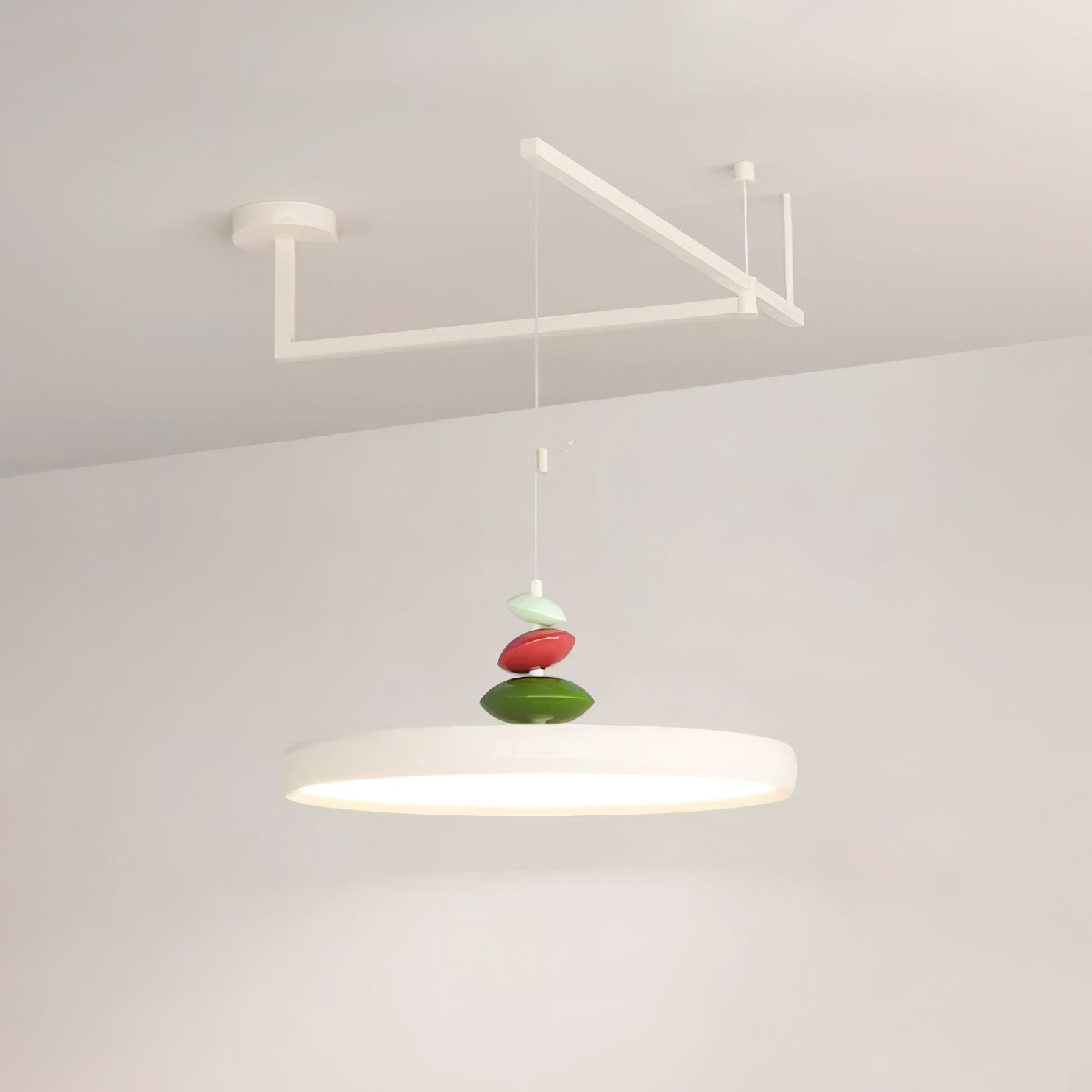 Swing Arm Stone Pendant Light ? 11.8″ x H 7.9″″ / Dia 30cm x H 20cm / White / Warm Light Pendant light