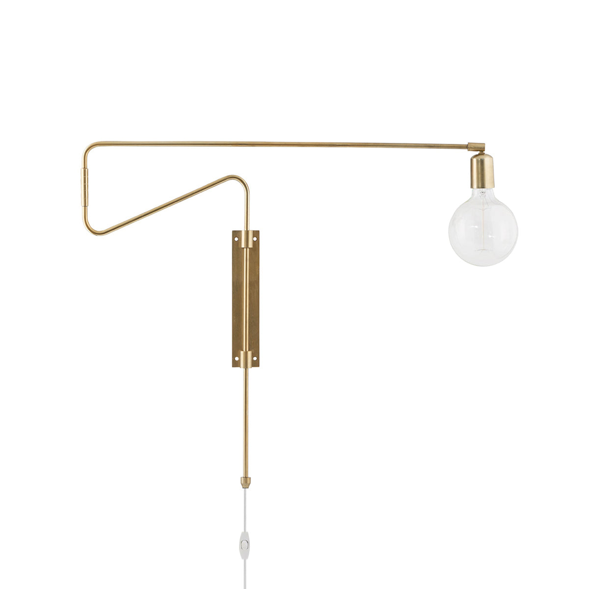 Swing Wall Lamp ? 27.6″ x H 26.4″ / Dia 70cm x H 67cm / Brass / US Plug Wall lamp