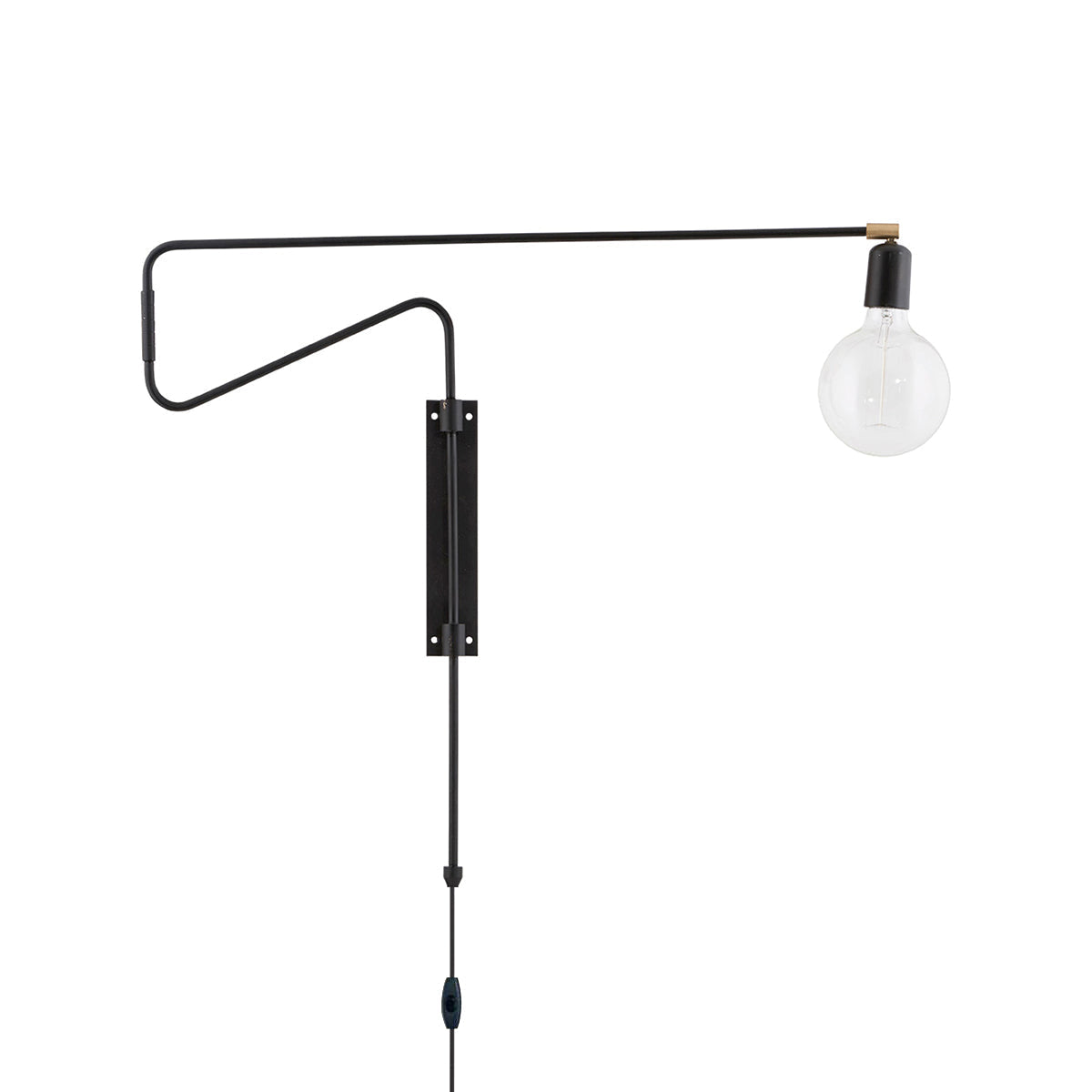 Swing Wall Lamp ? 27.6″ x H 26.4″ / Dia 70cm x H 67cm / Black / US Plug Wall lamp